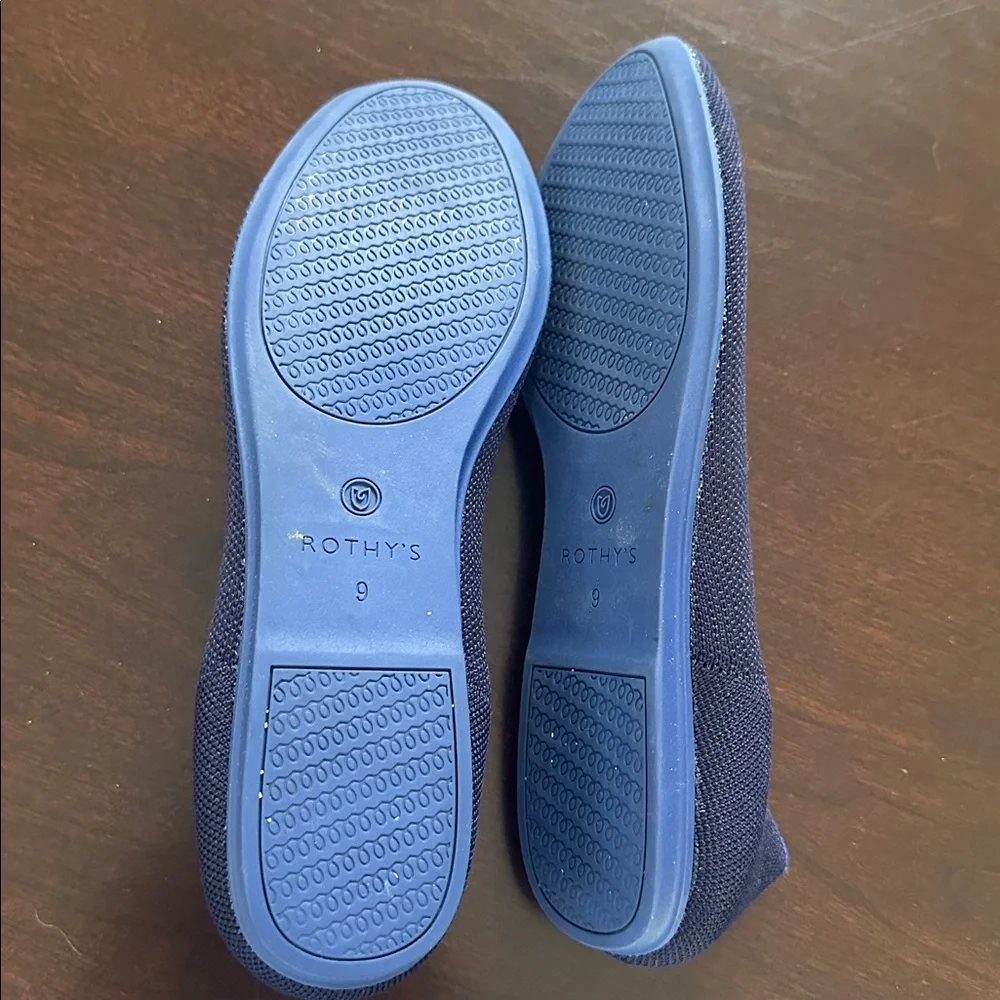 Rothy's The Flat Navy Blue Round Toe Slip-on Ballet Shoes Size 9 - Picture 7 of 10